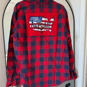 Red and Black Plaid Men's Shirt